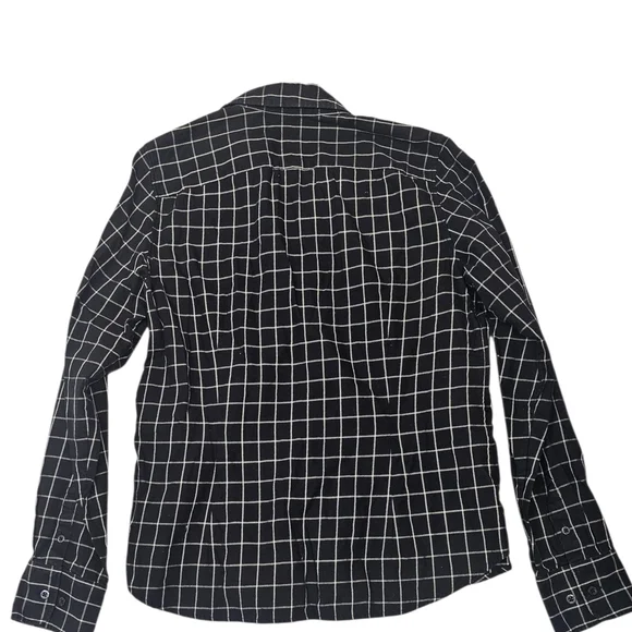 Lauren Ralph Lauren Button Up Blouse Womens M Black Tattersall Preppy Old Money - Picture 3 of 8